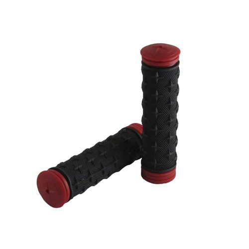 PUÑOS DE MTB RUBBER L:120MM STARS NEGRO/ROJO