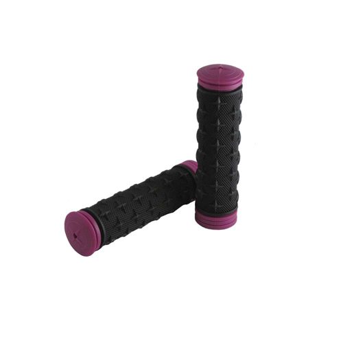 PUÑOS DE MTB RUBBER L:120MM STARS NEGRO/ROSA