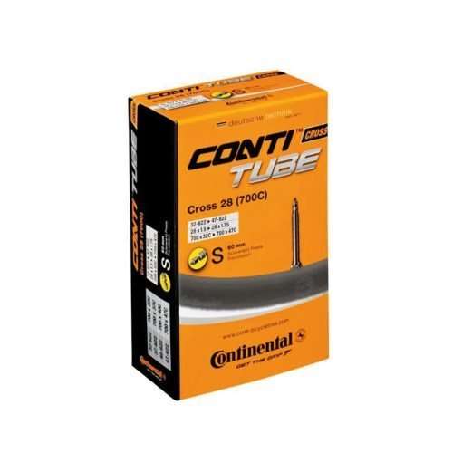 CAMARA CONTINENTAL CROSS TUBE MEDIDA 700X32C/47C VALVULA FRANCESA DE 60MM NEGRA