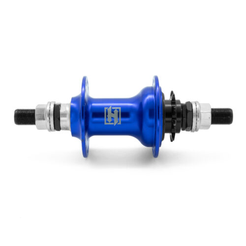 MAZA TRASERA BMX EN ALUMINIO AZUL 36H/14G C/CASSETTE 9D EJE 14MM OLD 115MM BALERO SELLADO HTR