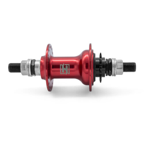 MAZA TRASERA BMX EN ALUMINIO ROJO 36H/14G C/CASSETTE 9D EJE 14MM OLD 115MM BALERO SELLADO HTR