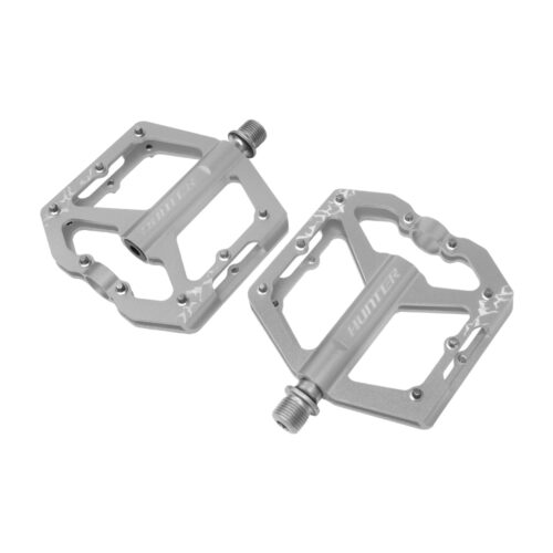 PEDAL 9/16" ALUMINIO  CNC 6061 EJE DE CR-MO 3 BALEROS SELLADOS Y PINS REMOVIBLES COLOR PLATA ANODIZADO HUNTER