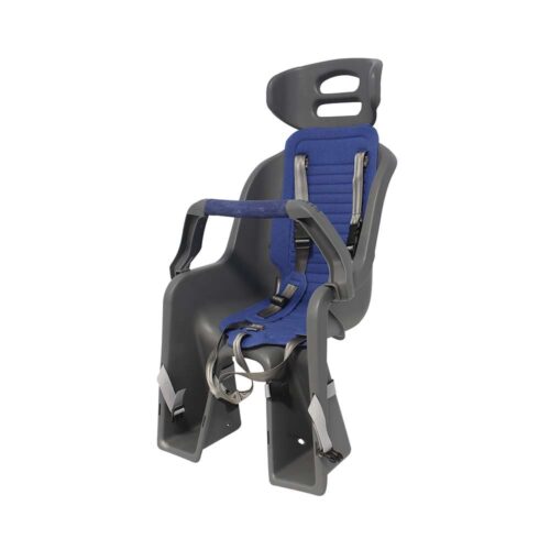 SILLA PORTA BEBE PLASTICO CUERPO GRIS COJIN AZUL