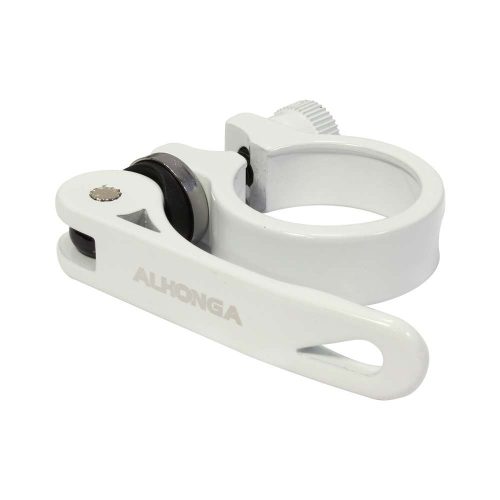 ABRAZADERA DE ASIENTO ALUM 31.8MM BLANCO CON AJUSTE