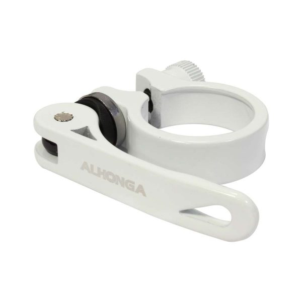 ABRAZADERA DE ASIENTO ALUM 31.8MM BLANCO CON AJUSTE