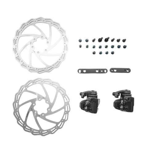 FRENO CALIPER DE DISCO MECANICO FLAT MOUNT CON ADAPTADORES Y DISCOS DE 160MM ALHONGA