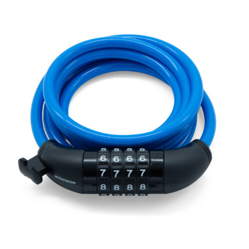 CANDADO PARA BICICLETA 8X185CM  DE COMBINACION AZUL WINDSOR