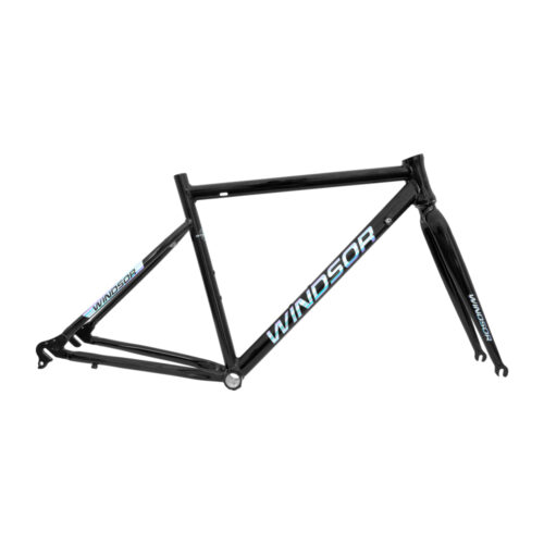 CUADRO R-28" SÚPER TURISMO COMPETENCIA ALUMINIO 6061 T-50 NEGRO BRILLANTE CON CALCOMANIA METALICA HOLOGRAFICA P/VELOCIDADES PARA TAZAS DE DIRECCION 1 1/8 SEMI-INTEGRADAS  WINDSOR