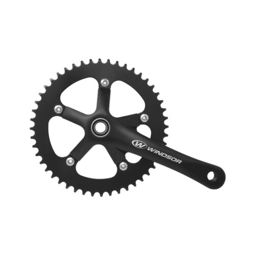 MULTIPLICACION MONOPLATO WINDSOR PALANCAS EN ALUMINIO 7075 LONGITUD 170MM SPROCKET ACERO 48D EJE HUECO 24MM COLOR NEGRO INCLUYE BB