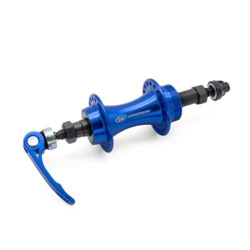 MAZA TRASERA EN ALUMINIO AZUL 36H/14G CON BLOQUEO RODAMIENTO EN BALA OLD. 135MM MARCA WINDSOR