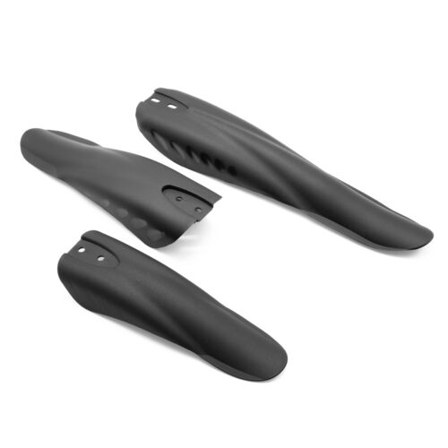 SALPICADERAS EN JUEGO DE  PLASTICO PARA BICICLETA COLOR NEGRO AJUSTABLE R-24" A R-26" MARCA WINDSOR